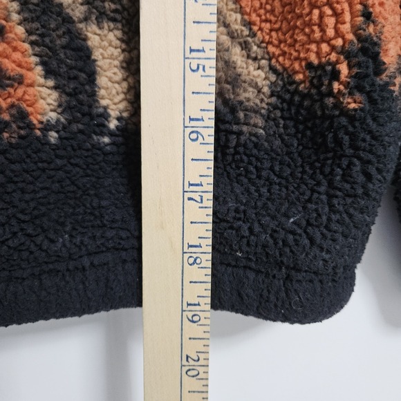 Abercrombie Kids Hoodie 7/8 Black Sunset Howling Wolf Sherpa Quarter Zip Fleece - Picture 8 of 9